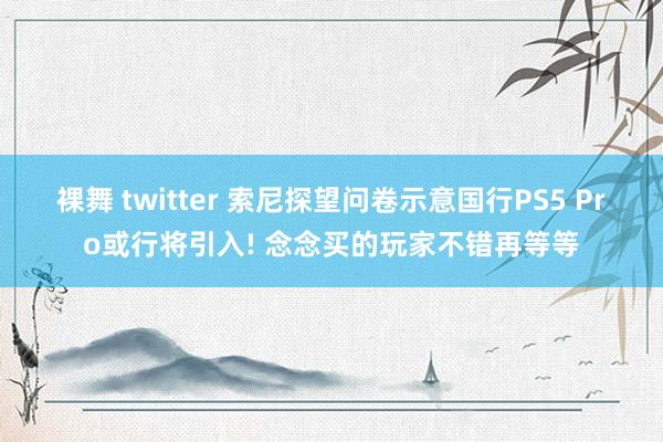 裸舞 twitter 索尼探望问卷示意国行PS5 Pro或行将引入! 念念买的玩家不错再等等