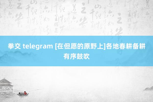 拳交 telegram [在但愿的原野上]各地春耕备耕有序鼓吹